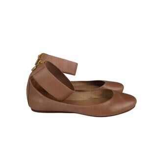 Leifsdottir Ballet Flats‎ Ankle Strap Gladiator EU 38 Brown Leather Women's 7.5